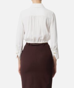 Cropped georgette shirt with elastic