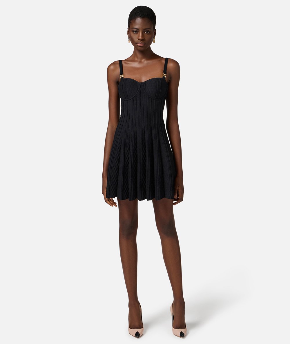 Pleated Knit Dress