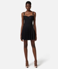 Pleated Knit Dress