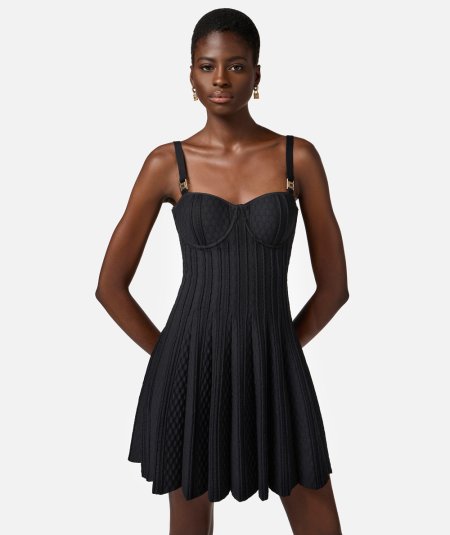 Pleated Knit Dress
