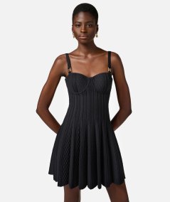 Pleated Knit Dress