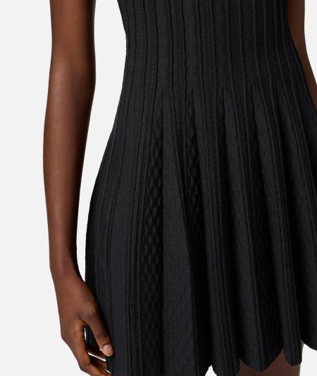 Pleated Knit Dress