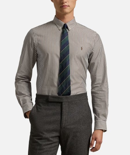 Slim-fit shirt in striped stretch poplin - Duepistudio ***** Abbigliamento, Accessori e Calzature | Uomo - Donna