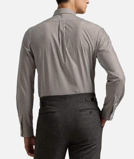 Slim-fit shirt in striped stretch poplin