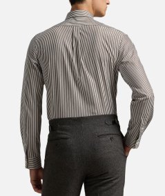 Slim-fit shirt in striped stretch poplin