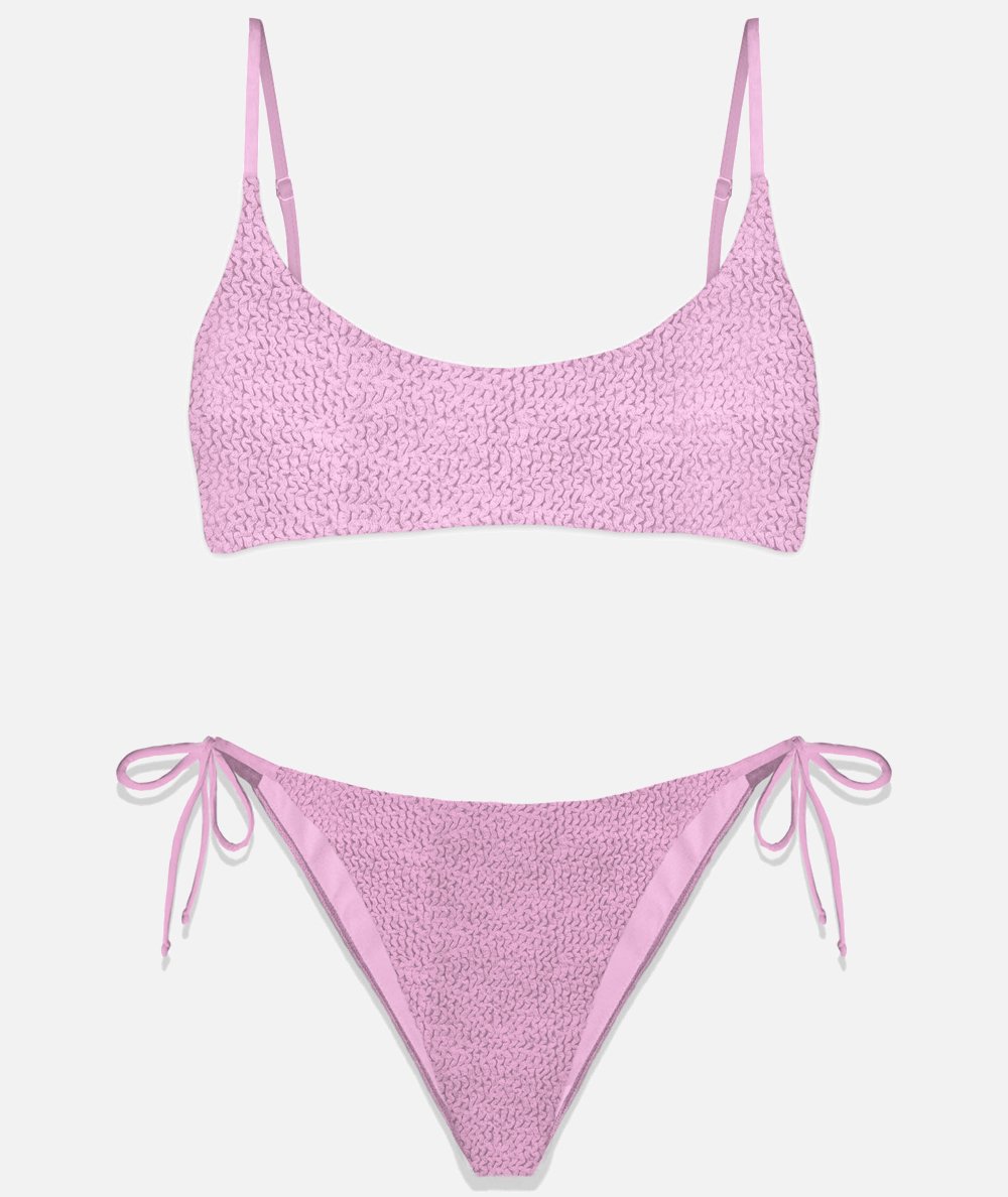 Costume da bagno Judy top bralette in crinkle e slip mare donna crinkle con lacc