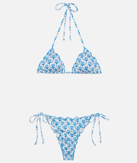 Costume da bagno a bikini classico a triangolo Sagittarius Miami con stampa flor
