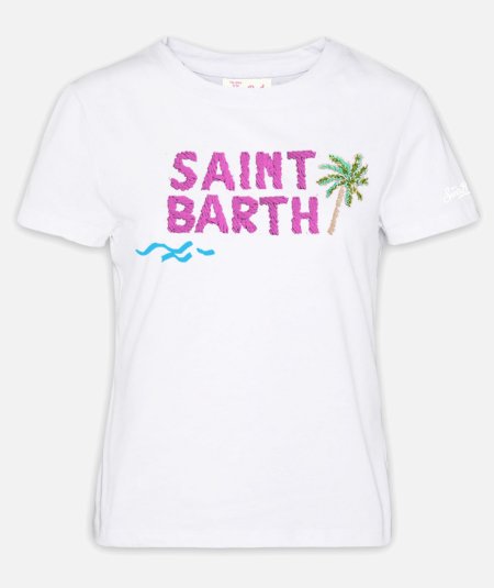 T-shirt in cotone con ricamo saint barth 01n - Duepistudio ***** Abbigliamento, Accessori e Calzature | Uomo - Donna