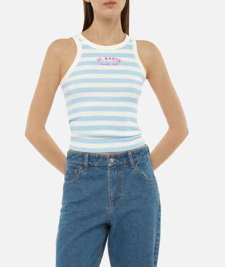 CANOTTA BEACH CLUB STRIPES 3110 EMB - Duepistudio ***** Abbigliamento, Accessori e Calzature | Uomo - Donna