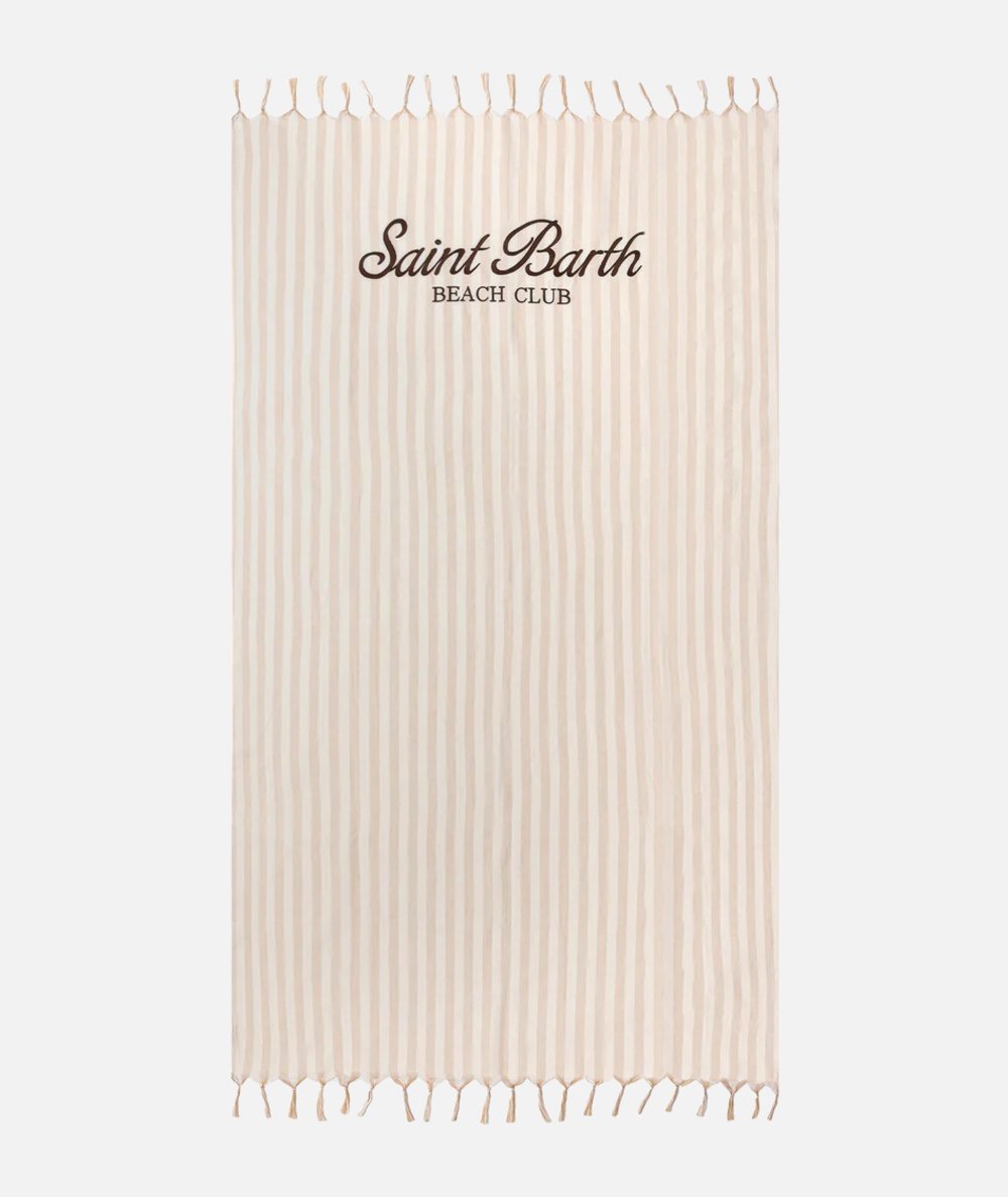 Telo mare Fouta in cotone leggero con stampa a righe