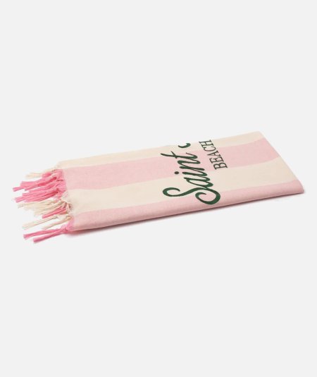 Telo mare Fouta in cotone leggero con stampa a righe