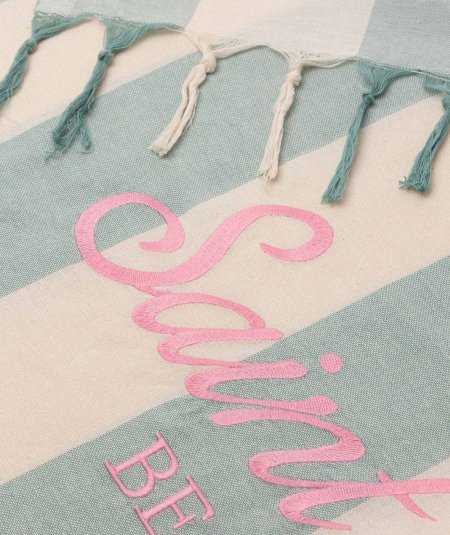 Telo mare Fouta in cotone leggero con stampa a righe