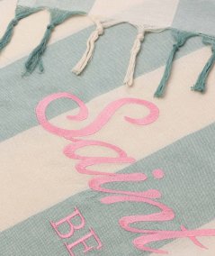 Telo mare Fouta in cotone leggero con stampa a righe