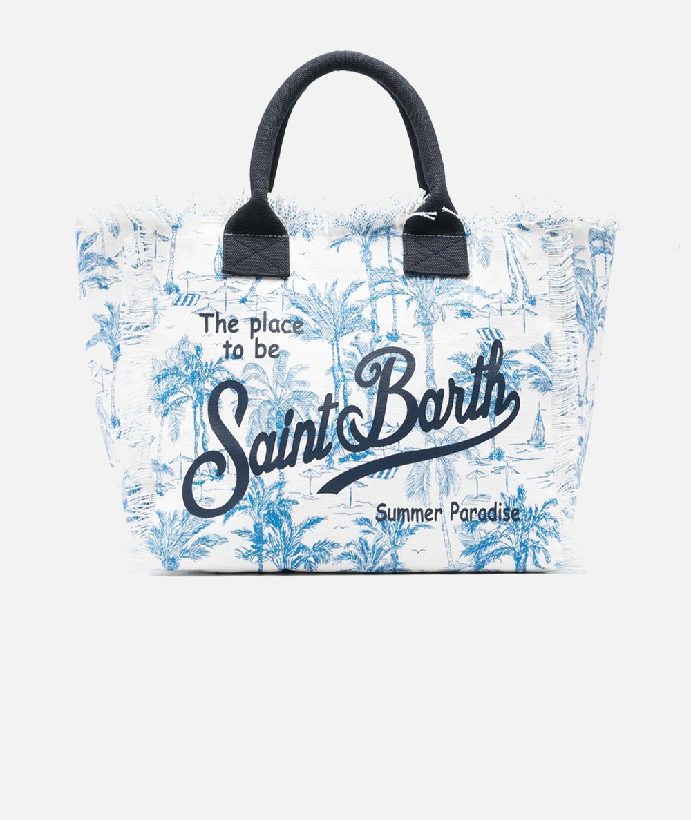 Borsa a spalla Vanity in canvas di cotone a fantasia