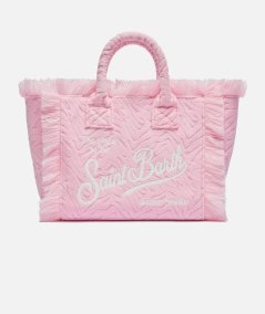 Borsa Colette in spugna rosa con stampa zebrata in rilievo
