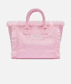 Borsa Colette in spugna rosa con stampa zebrata in rilievo
