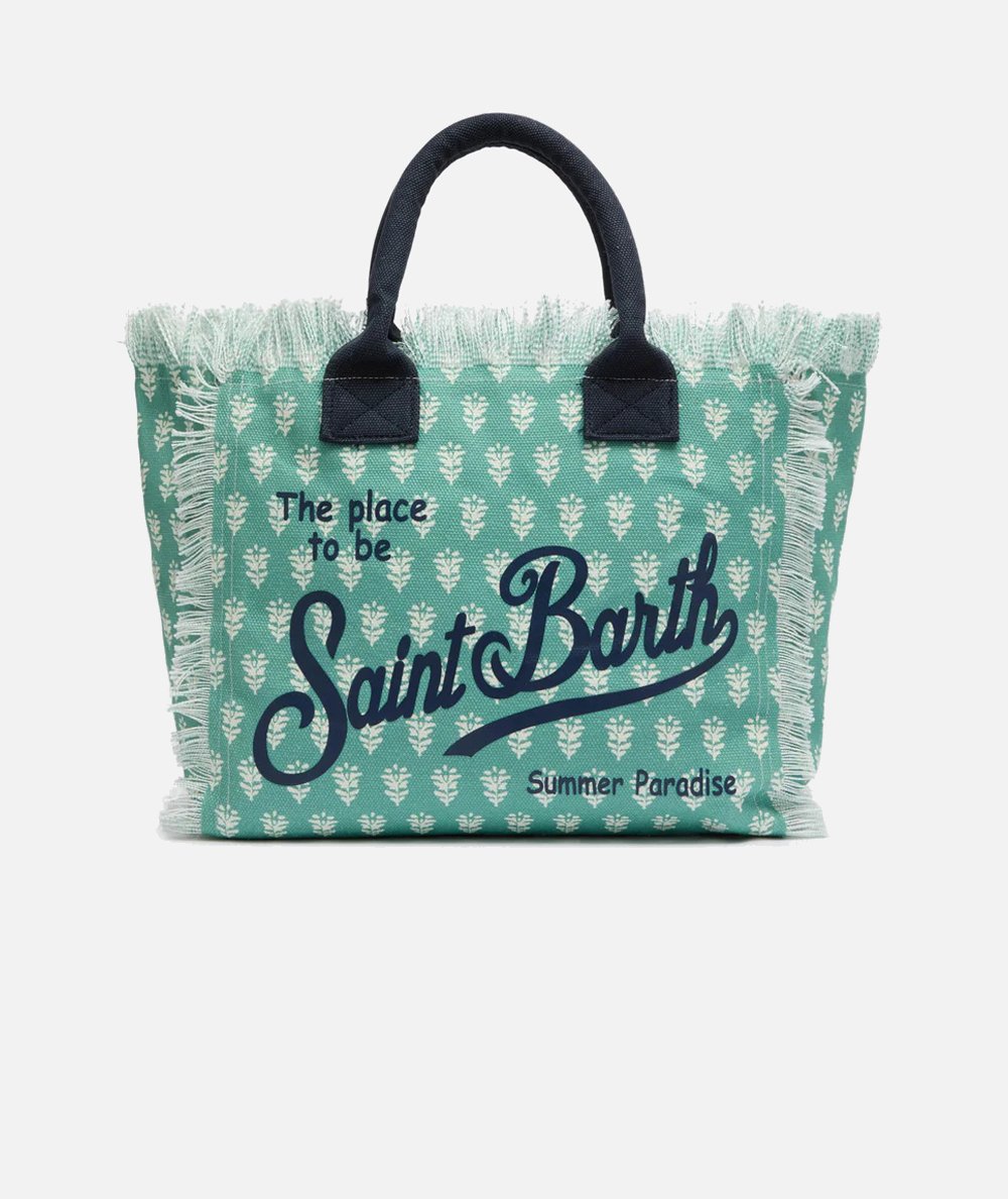 Borsa a spalla Vanity in canvas di cotone con stampa floreale