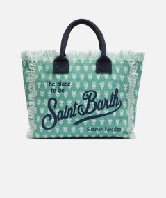 Borsa a spalla Vanity in canvas di cotone con stampa floreale