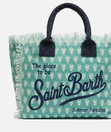 Borsa a spalla Vanity in canvas di cotone con stampa floreale