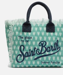 Borsa a spalla Vanity in canvas di cotone con stampa floreale