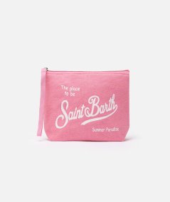 Pochette Aline in lino rosa