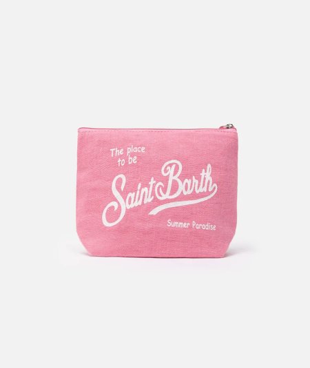 Pochette Aline in lino rosa