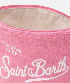 Pochette Aline in lino rosa