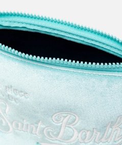Pochette Aline in velluto verde acqua
