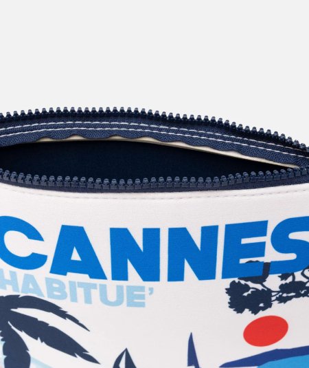 Pochette Aline in scuba con stampa cartolina Cannes