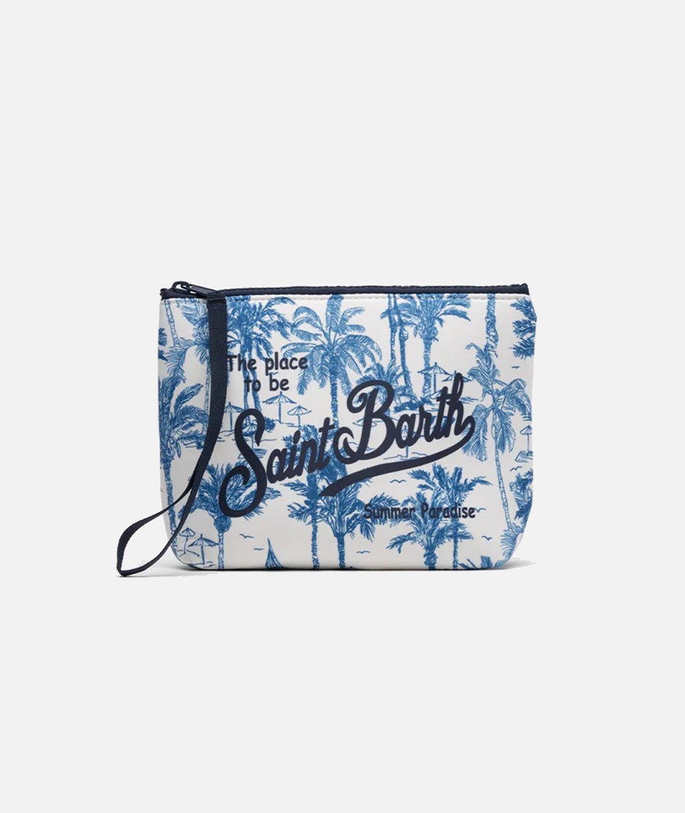 Pochette Aline in scuba con stampa toile de jouy