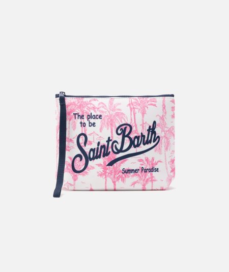 Pochette Aline in scuba con stampa toile de jouy - Duepistudio ***** Abbigliamento, Accessori e Calzature | Uomo - Donna