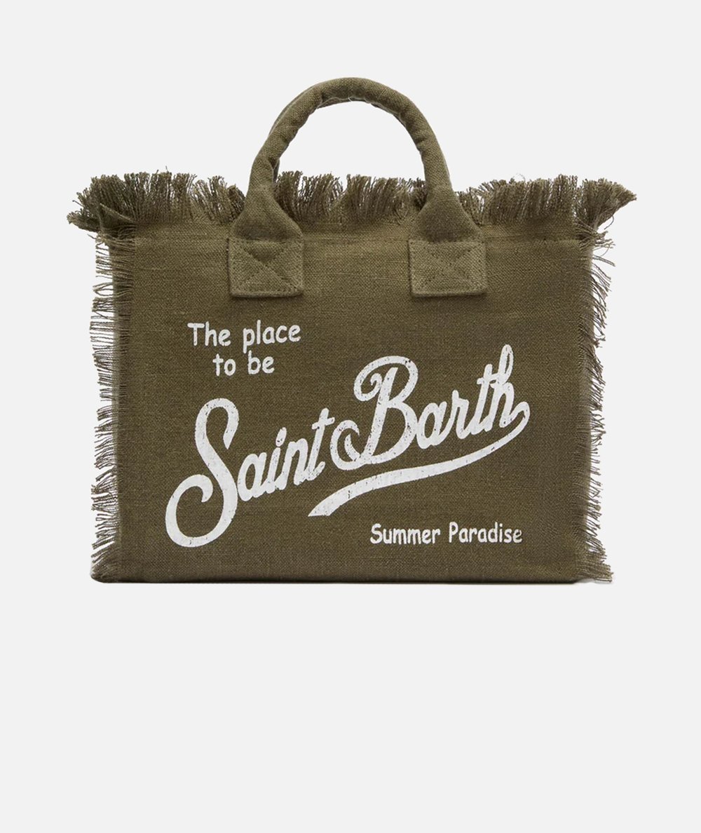 Borsa Colette in lino verde militare
