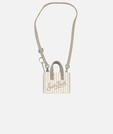 Key bag linen stripes 1110 emb - Duepistudio ***** Abbigliamento, Accessori e Calzature | Uomo - Donna