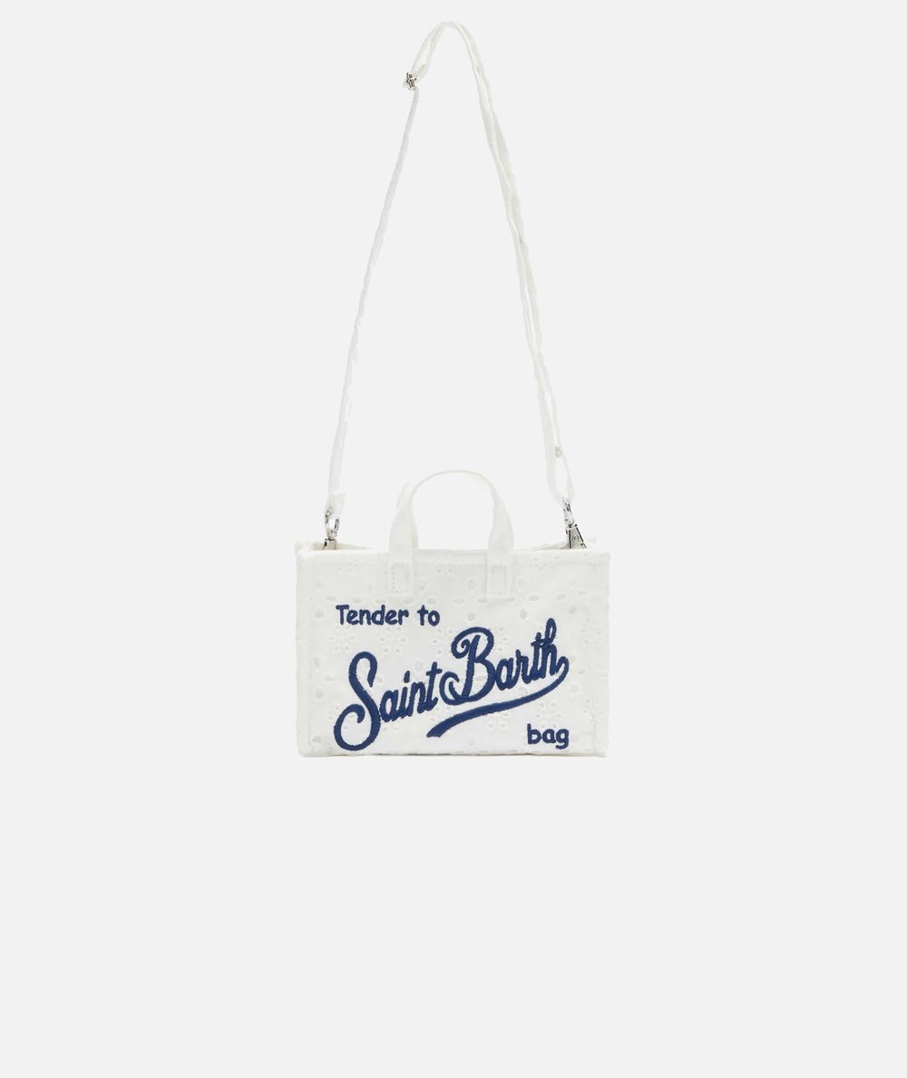 Phone Bag in pizzo Sangallo bianco