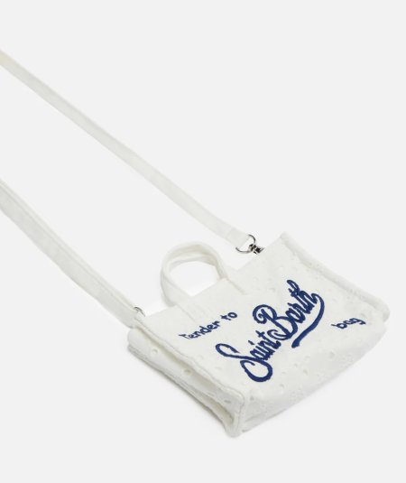 Phone Bag in pizzo Sangallo bianco
