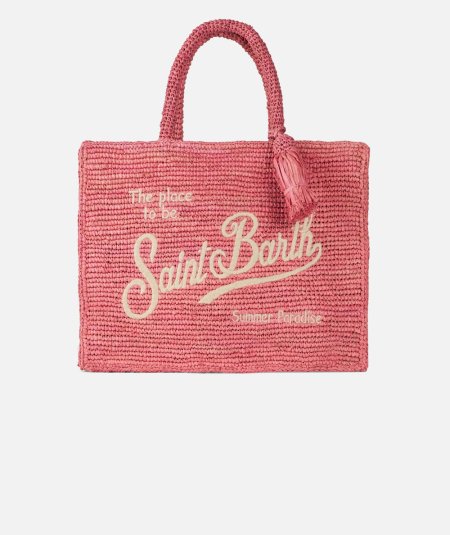 Borsa Colette in rafia rosa con ricami - Duepistudio ***** Abbigliamento, Accessori e Calzature | Uomo - Donna