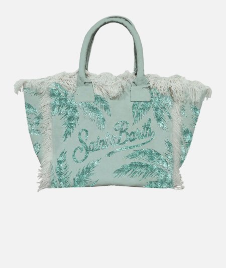 Borsa a spalla Vanity in canvas di cotone strass palm - Duepistudio ***** Abbigliamento, Accessori e Calzature | Uomo - Donna