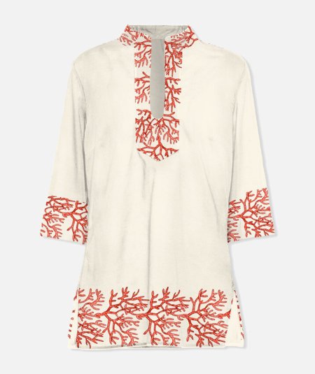 ABITO CORTO IN LINO LINEN CORAL 1041 - Duepistudio ***** Abbigliamento, Accessori e Calzature | Uomo - Donna