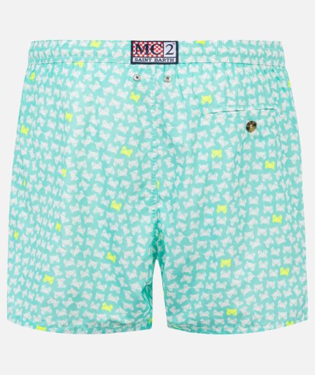 Costume da bagno boxer da uomo in tessuto leggero con stampa granchi