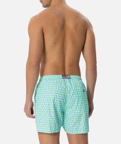 Costume da bagno boxer da uomo in tessuto leggero con stampa granchi