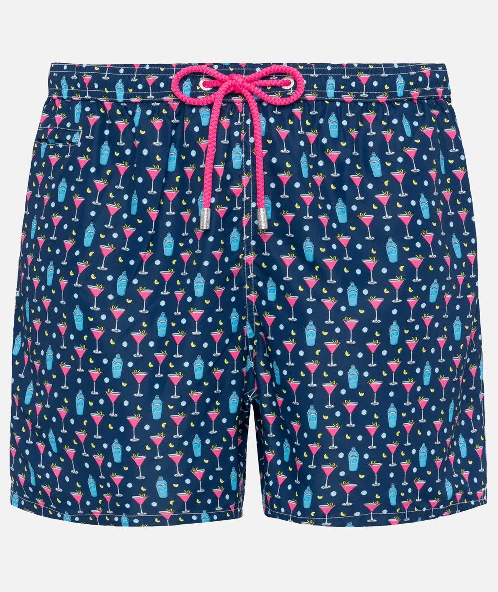 Costume da bagno da uomo in tessuto leggero con stampa granchi
