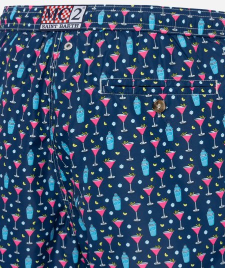 Costume da bagno da uomo in tessuto leggero con stampa granchi