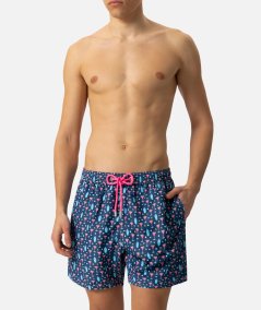 Costume da bagno da uomo in tessuto leggero con stampa granchi