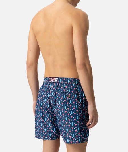 Costume da bagno da uomo in tessuto leggero con stampa granchi