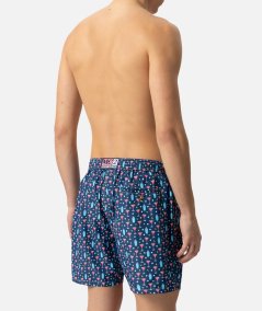 Costume da bagno da uomo in tessuto leggero con stampa granchi