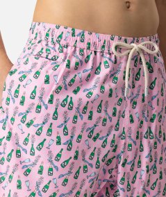 Costume da mare boxer Lighting in tessuto leggero con stampa sabrage e bottiglia