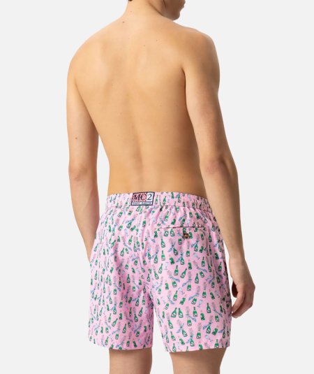 Costume da mare boxer Lighting in tessuto leggero con stampa sabrage e bottiglia