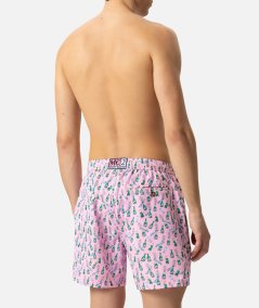 Costume da mare boxer Lighting in tessuto leggero con stampa sabrage e bottiglia