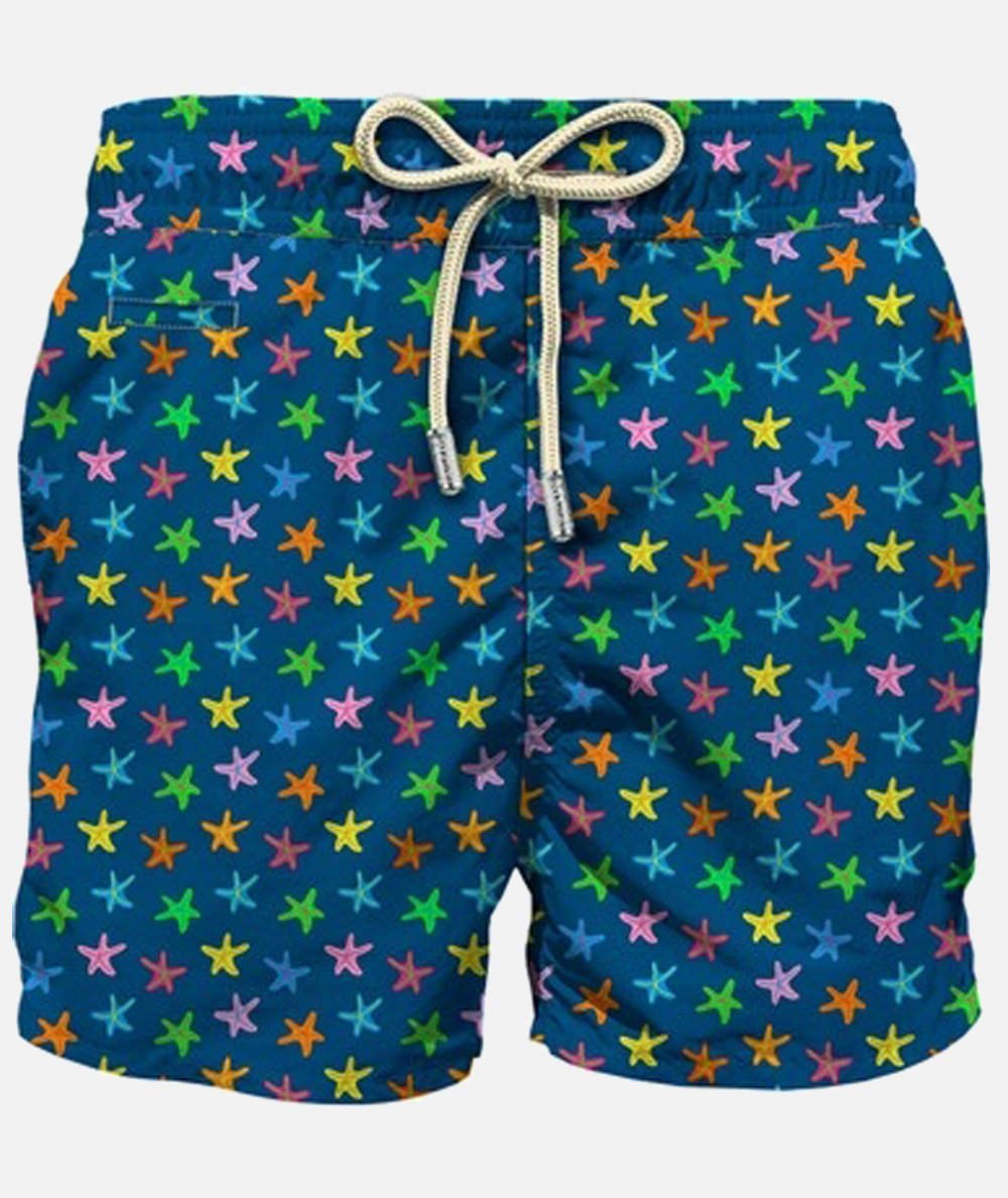 Costume da mare boxer Lighting in tessuto leggero con stampa stelle marine