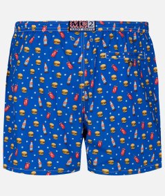 Costume da bagno boxer Lighting in tessuto leggero con stampa fast food